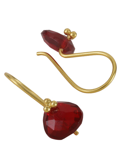 Gold Plated Garnet Drop Loops