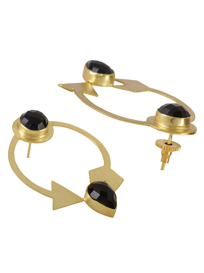 Gold Plated Onyx Earrings