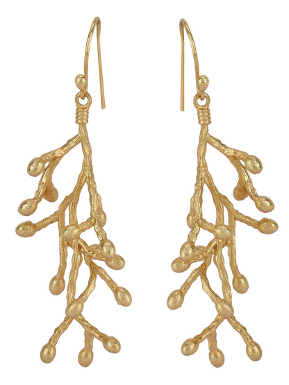 Gold Plated Vine Cluster Loops