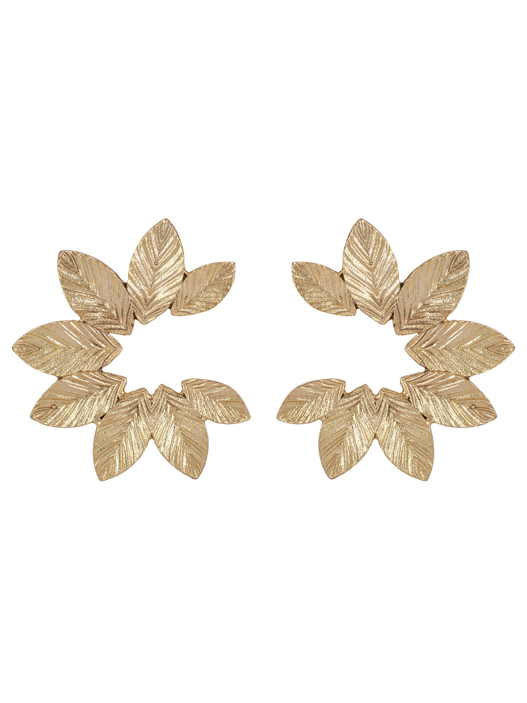 Gold Plated Floral Arc Studs