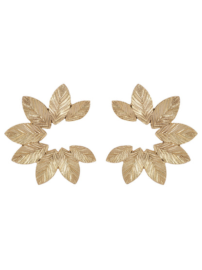 Gold Plated Floral Arc Studs