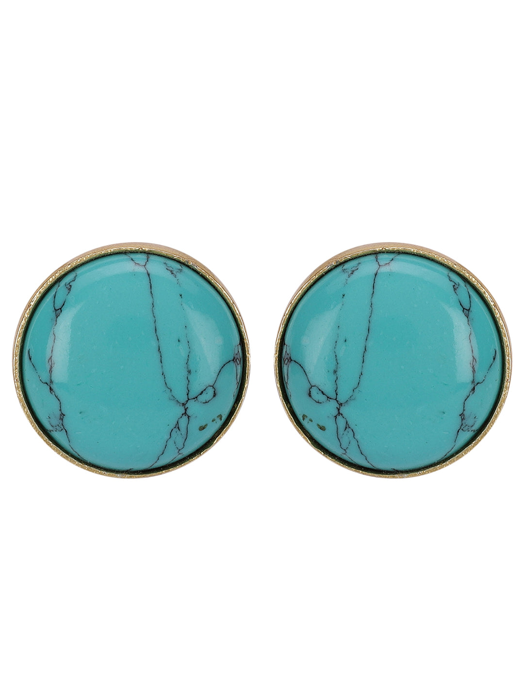 Gold Plated Turquoise Disc Studs