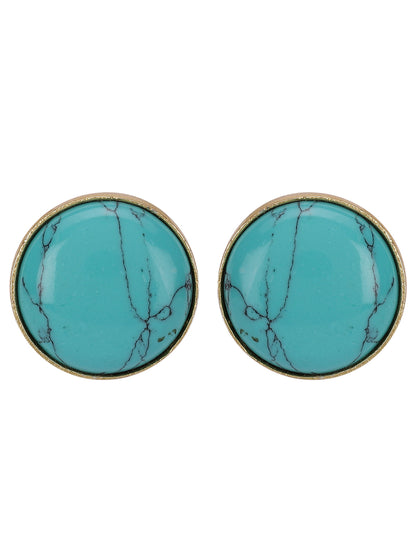 Gold Plated Turquoise Disc Studs