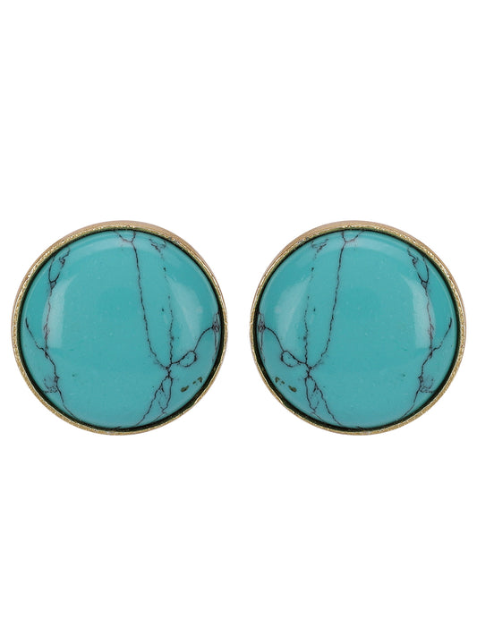 Gold Plated Turquoise Disc Studs