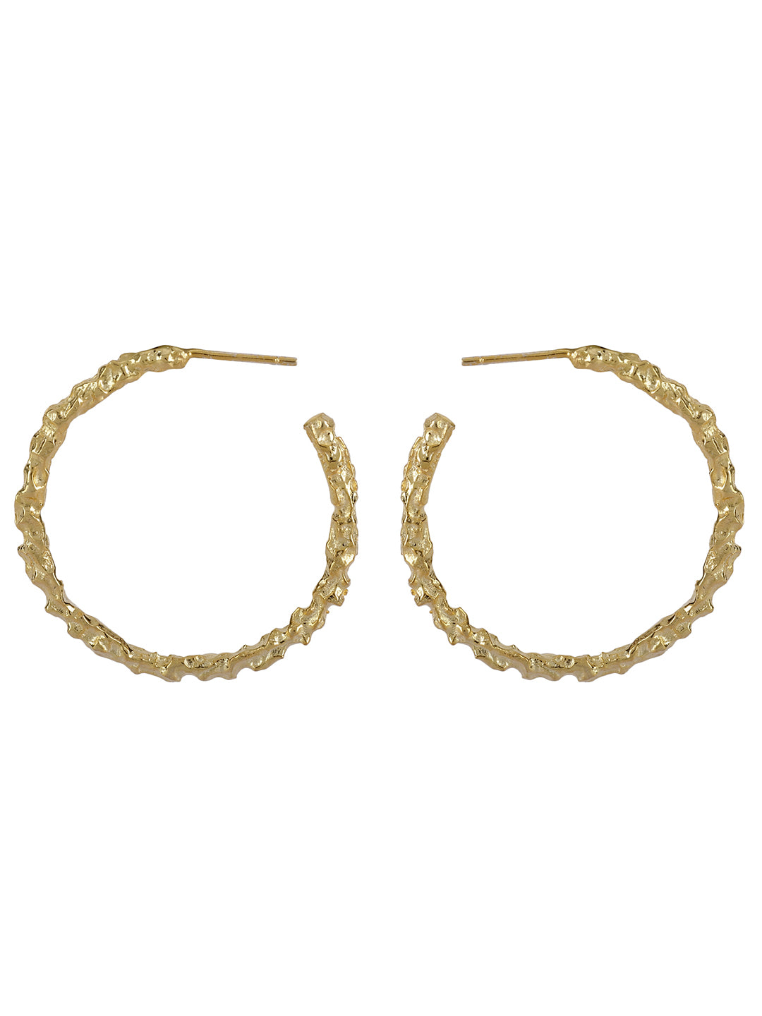 Gold Plated Textured Hoops