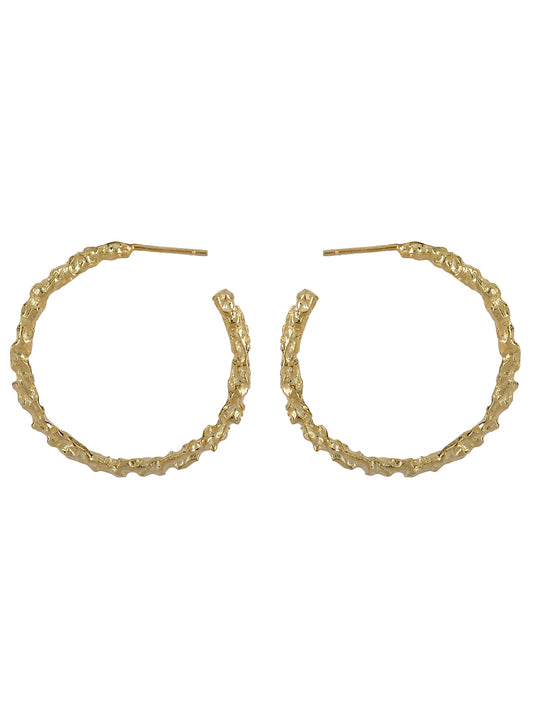 Gold Plated Textured Hoops