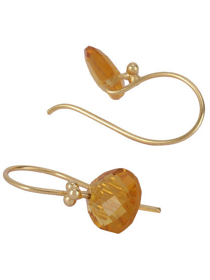 Gold Plated Citrine Drop Loops