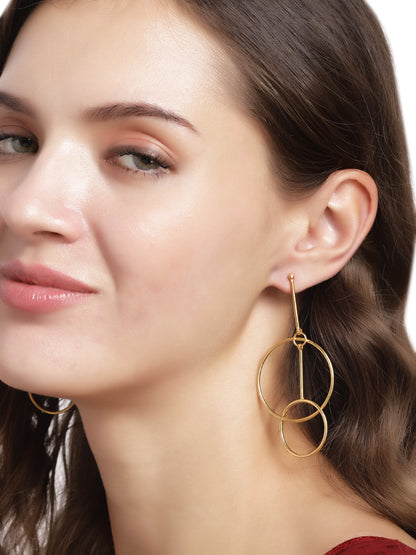 Gold Plated Concentric Circle Danglers