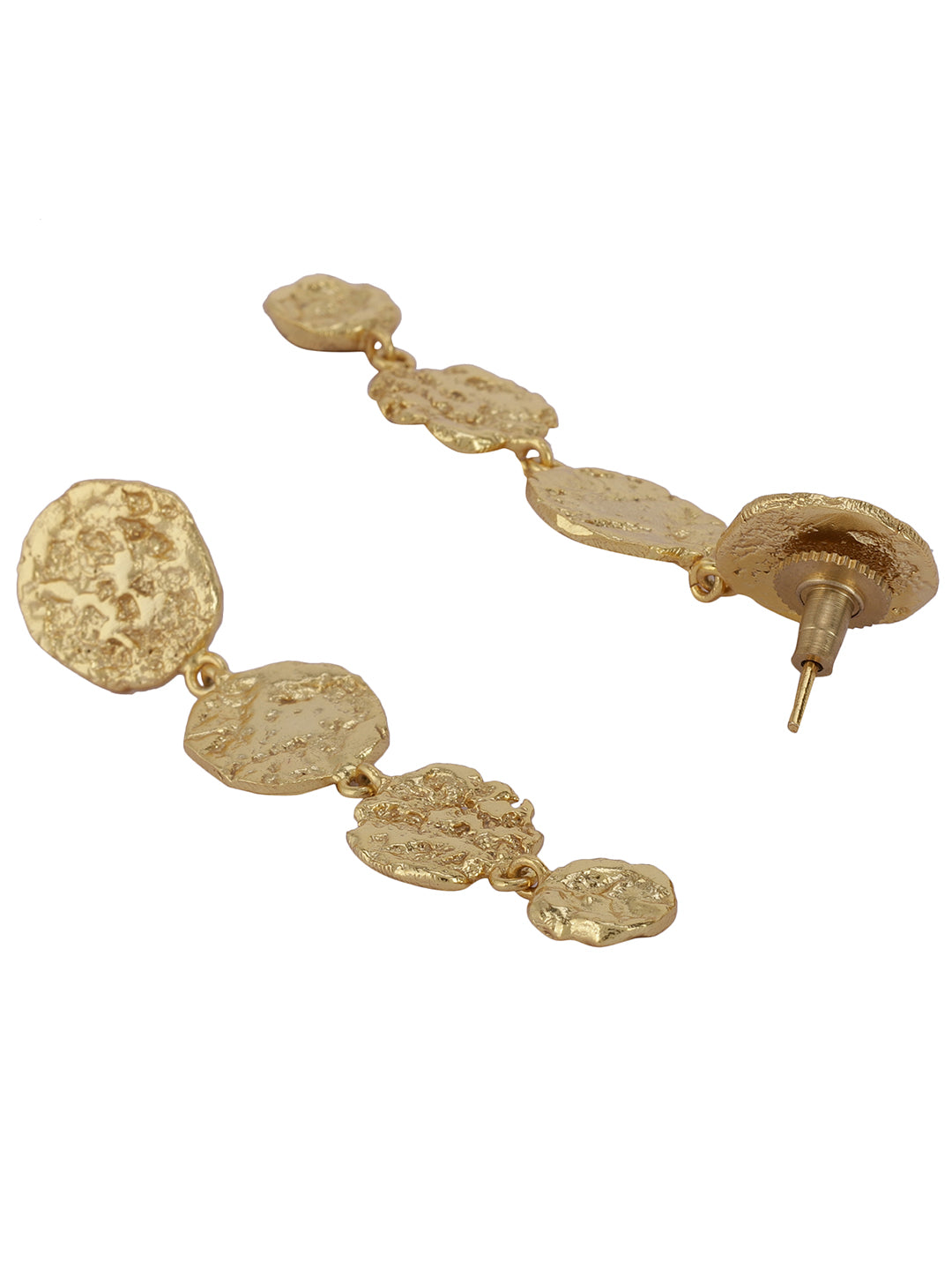 Gold Plated Disc Drop Danglers