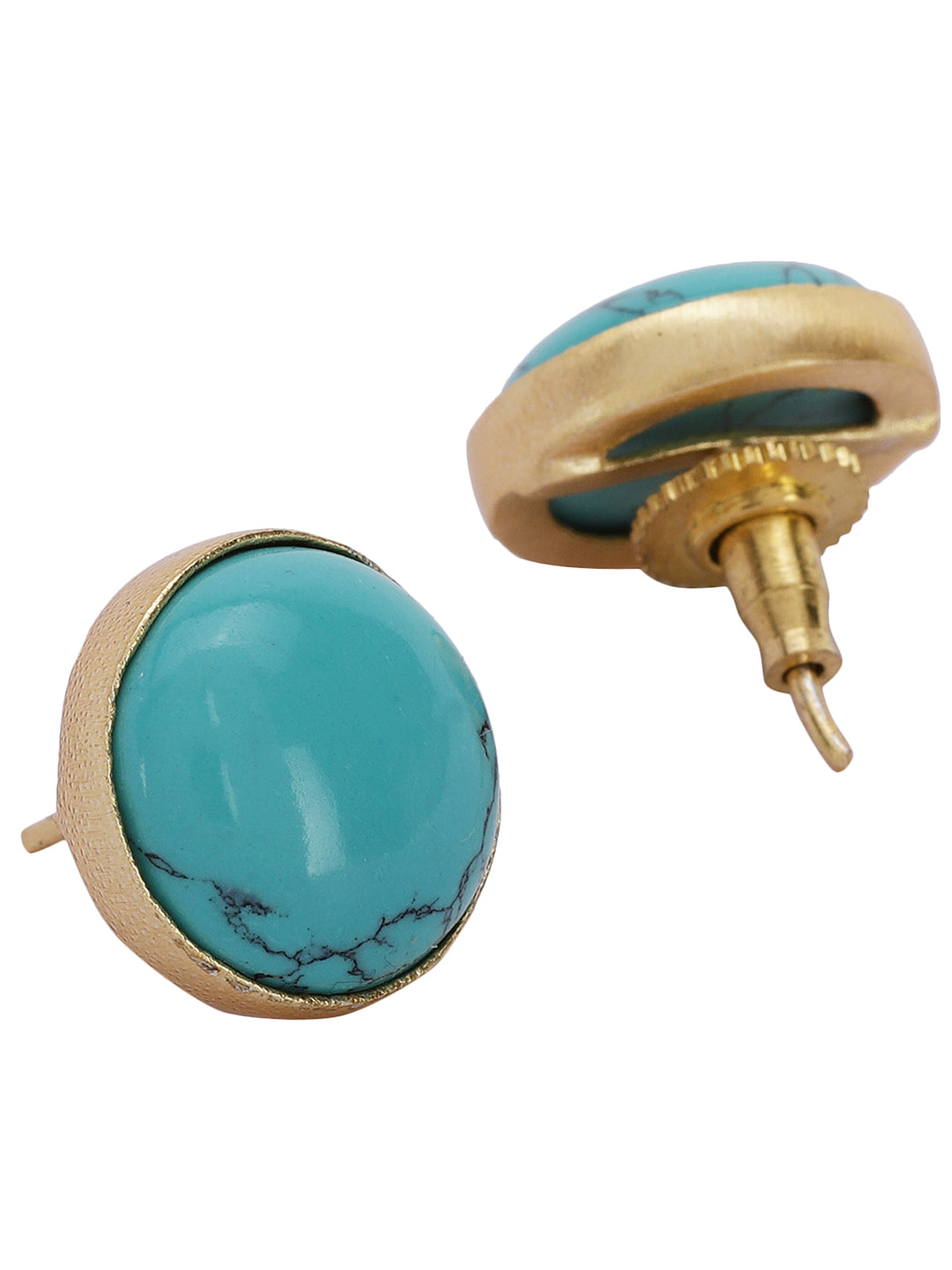 Gold Plated Turquoise Disc Studs