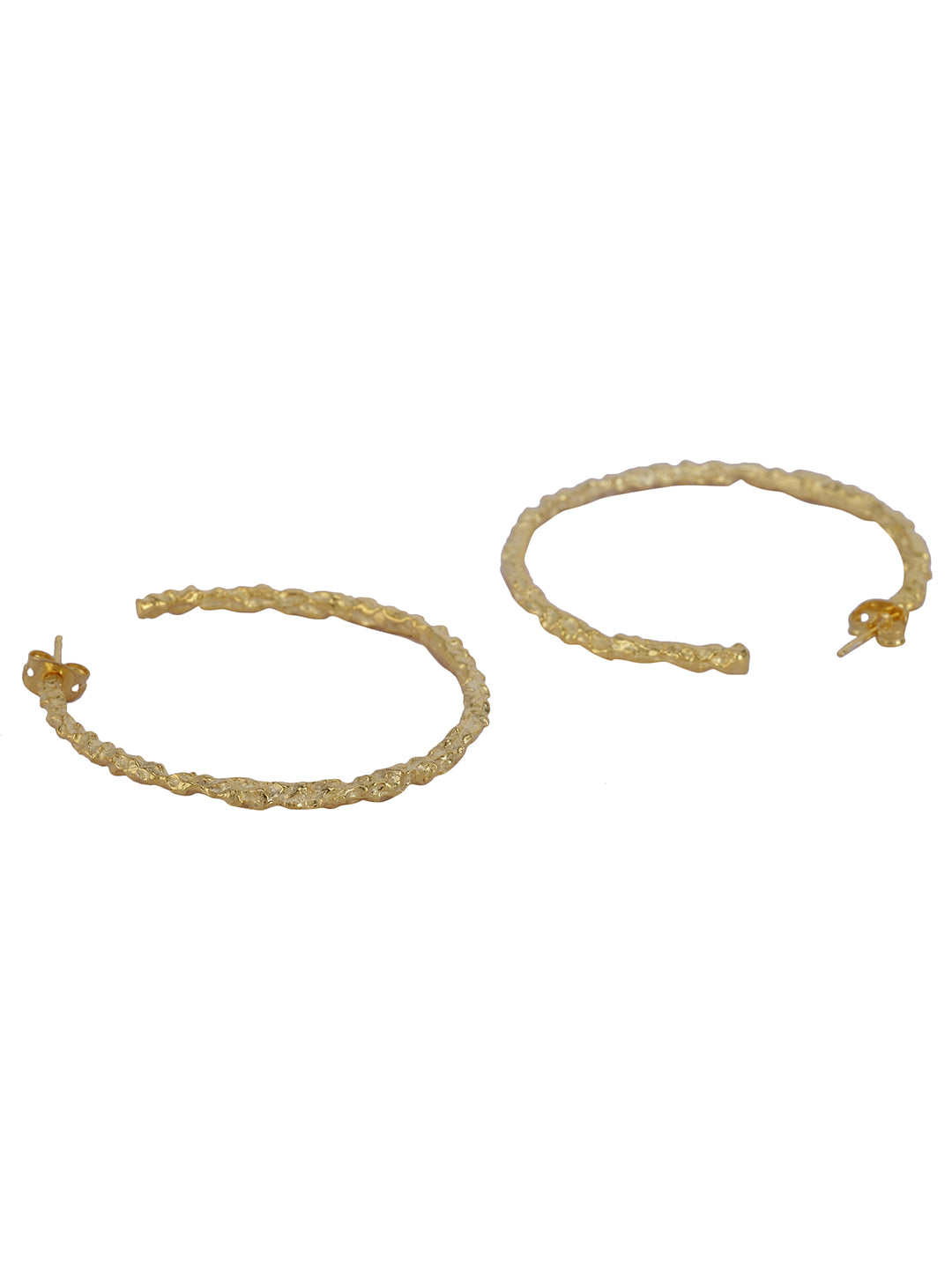 Gold Plated Textured Big Hoops