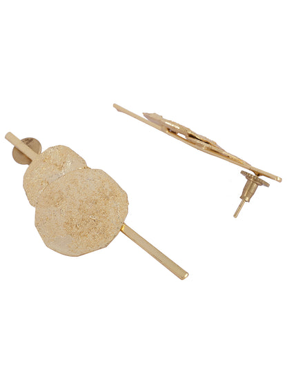 Gold Plated Double Disc Long Studs