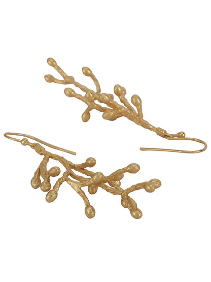 Gold Plated Vine Cluster Loops