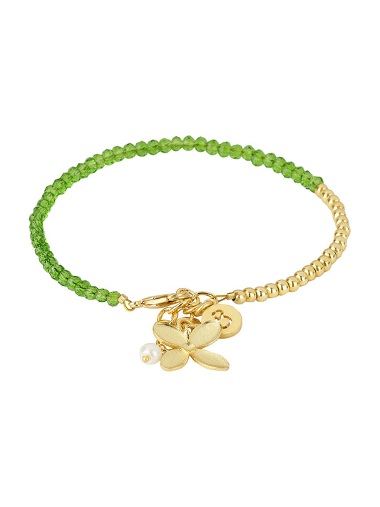 Floral Charm Peridot Bracelet