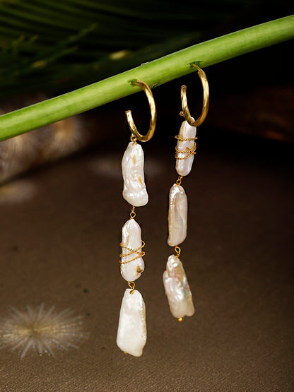 Mesh Pearl Drop Danglers