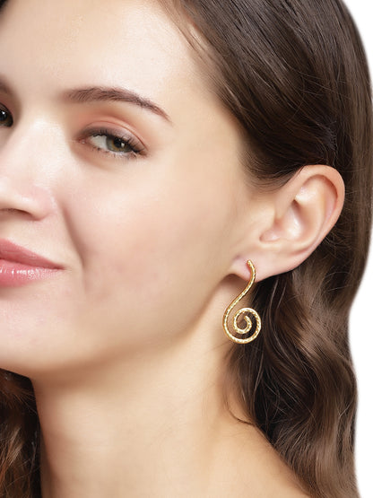 Gold Plated Long Spiral Studs