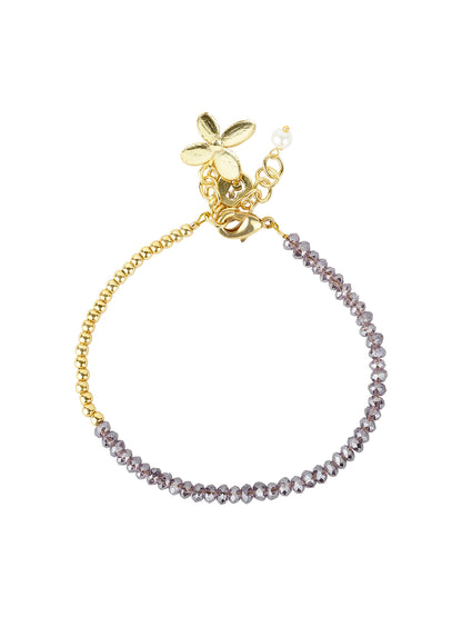 Floral Charm Amethyst Bracelet