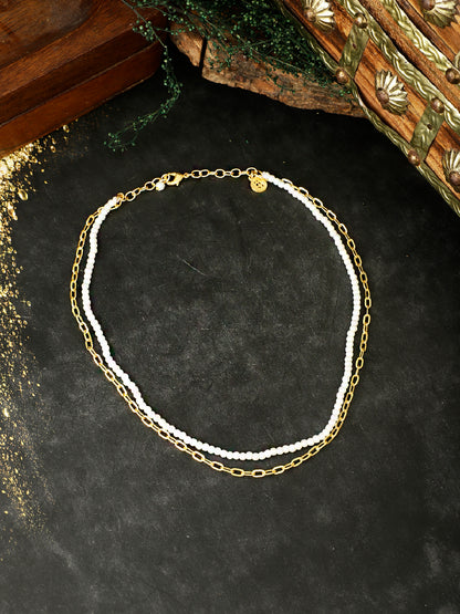 Double String Pearl Necklace