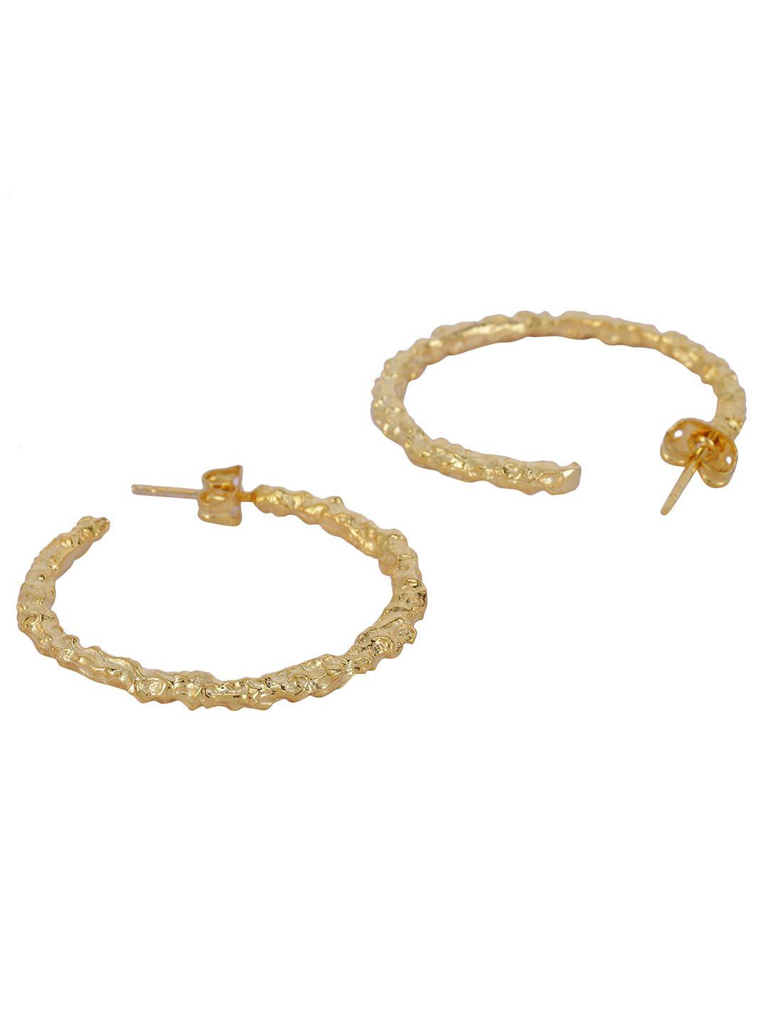 Gold Plated Textured Hoops