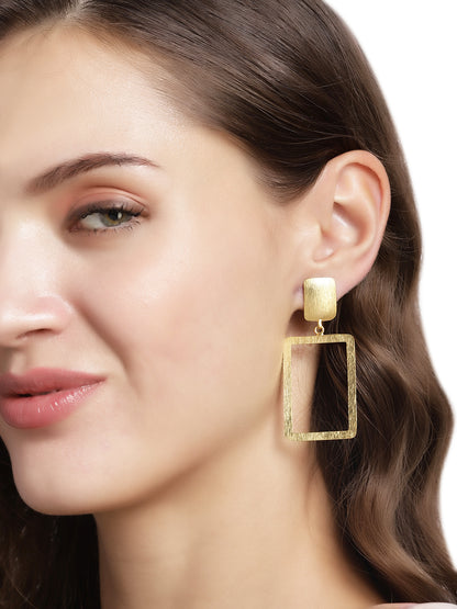 Gold Plated Minimal Rectangular Danglers