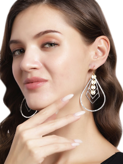 Gold-Silver Plated Teardrop Loops