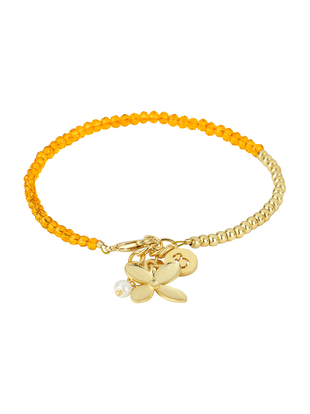 Floral Charm Citrine Bracelet