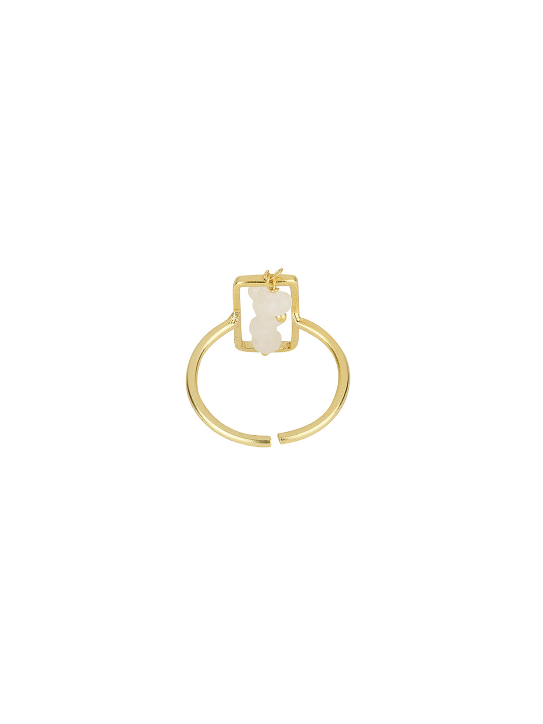 Moonstone Rectangular Drop Ring