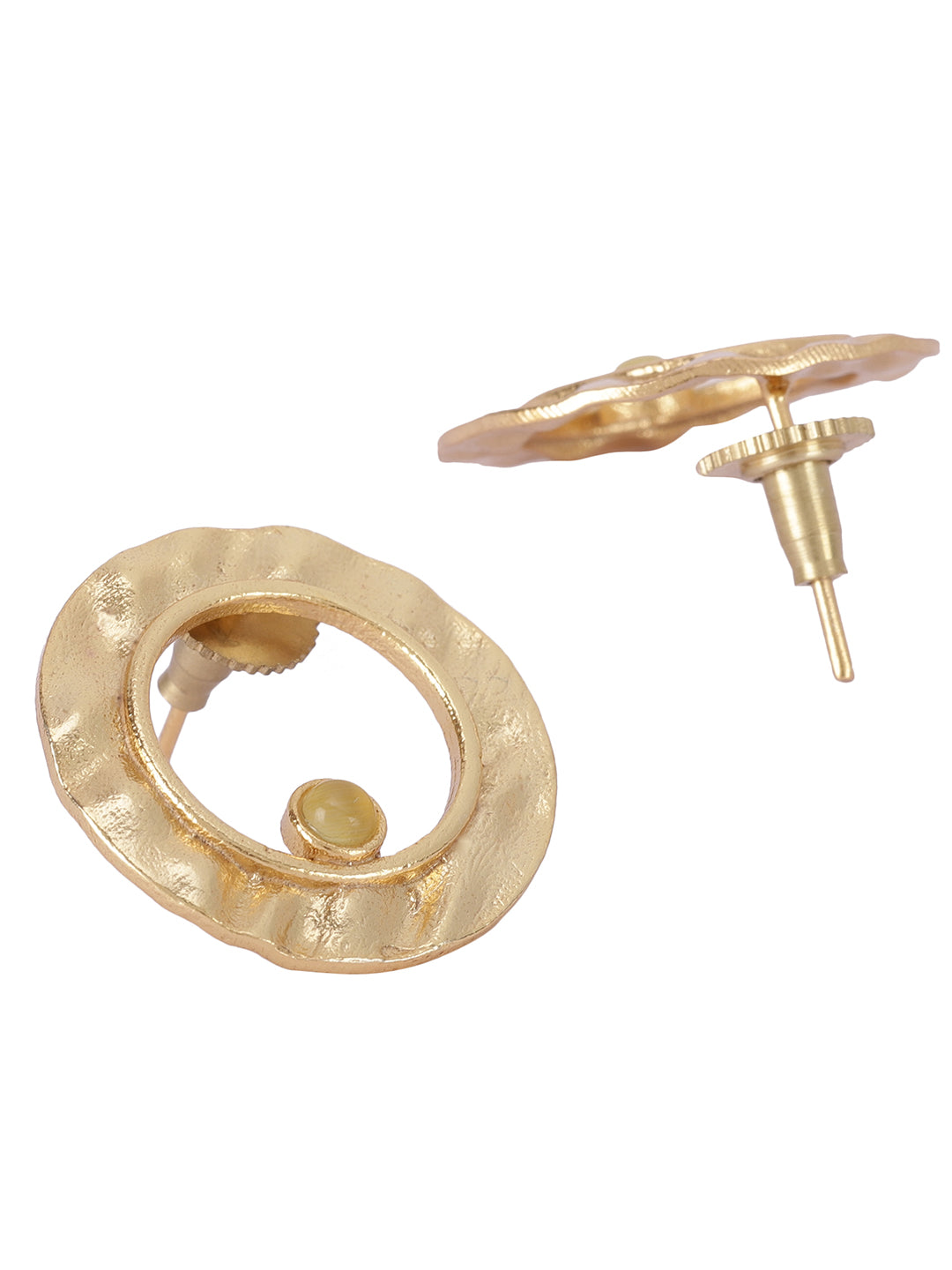 Gold Plated Citrine Ring Studs