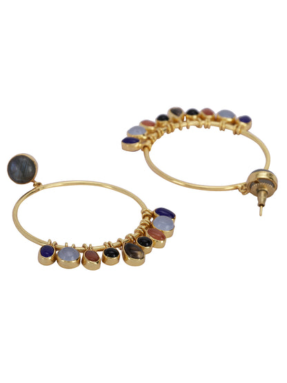 Gold Plated Multistone Hoops