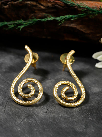 Gold Plated Long Spiral Studs