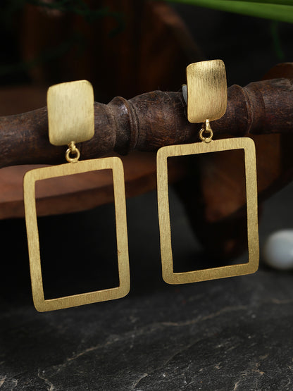 Gold Plated Minimal Rectangular Danglers