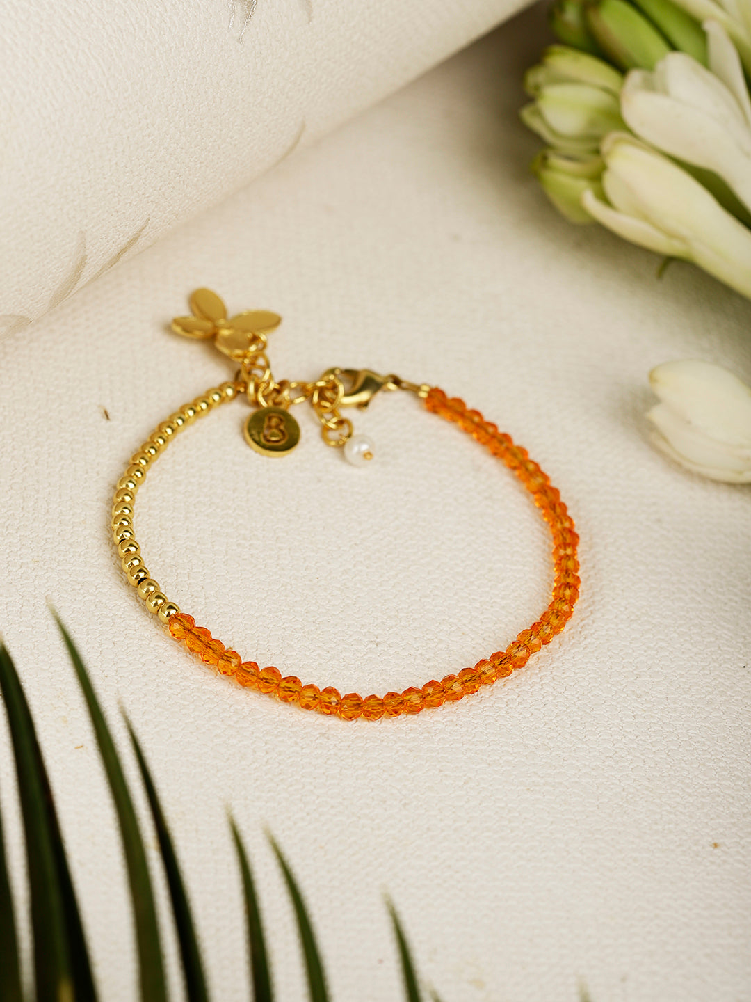 Floral Charm Citrine Bracelet