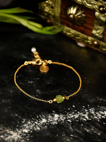 Minimal Peridot Bracelet