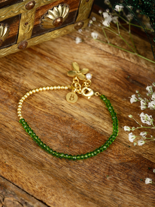 Floral Charm Peridot Bracelet