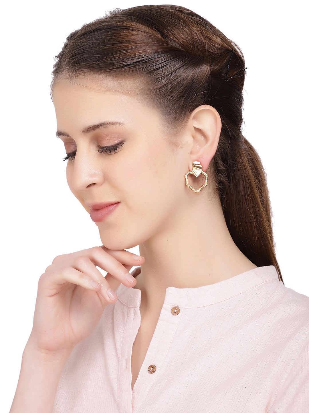 Gold Plated Asymmetric Cut Out Studs