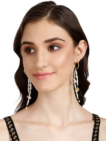 Double String Pearl Floret Drop Danglers