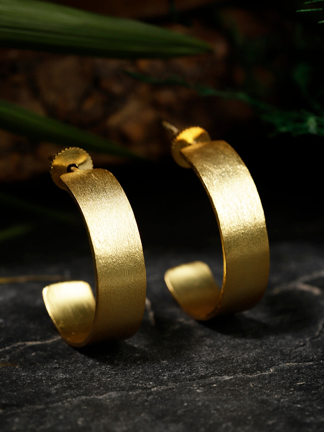 Gold Plated Wide Hoops