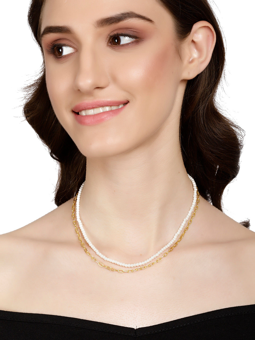 Double String Pearl Necklace