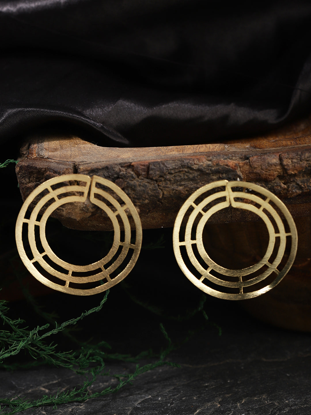 Gold Plated Geometric Disc Studs