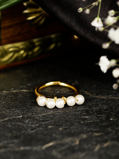 Gold Plated Pearl Ring