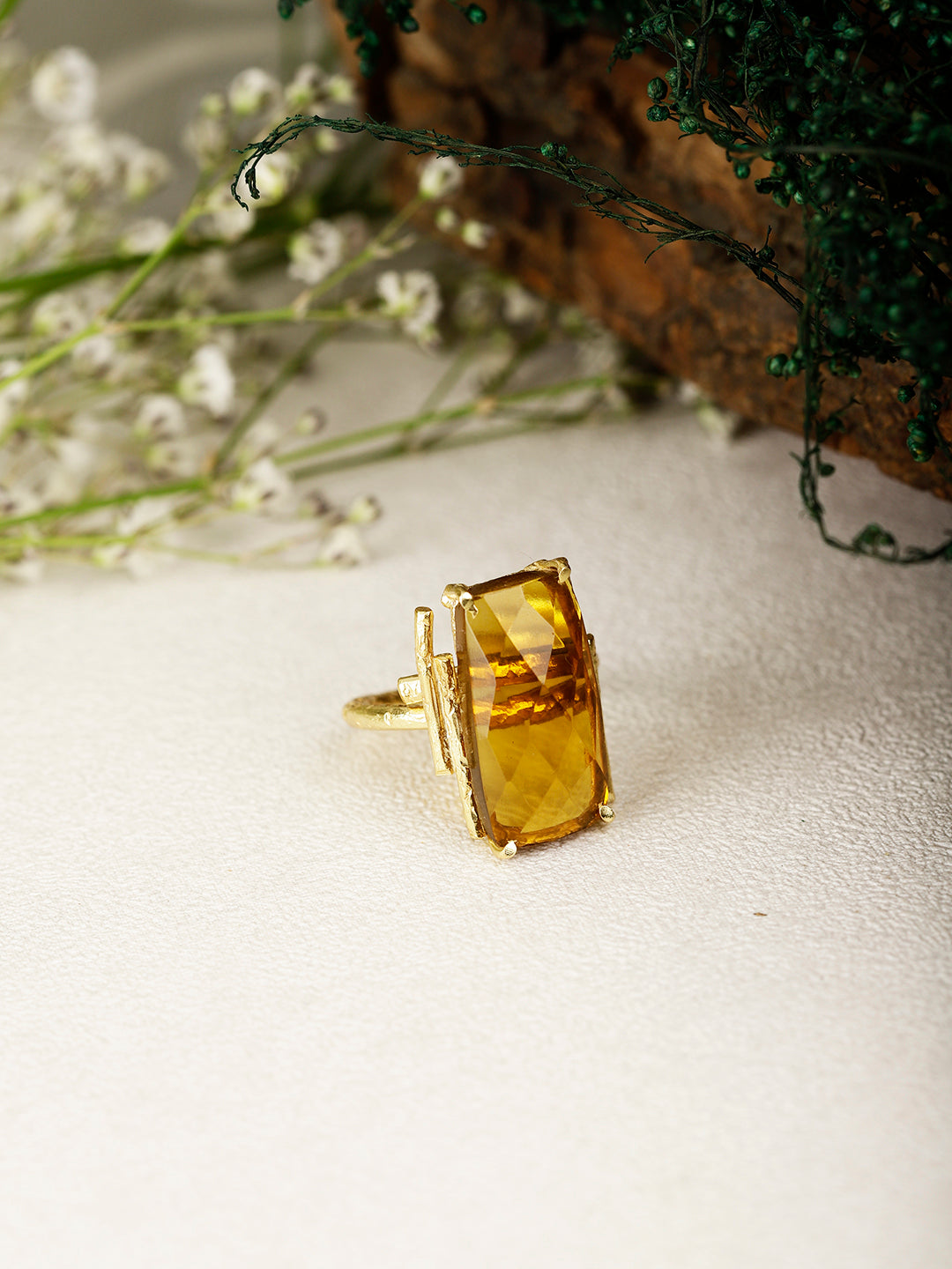 Baguette Citrine Ring