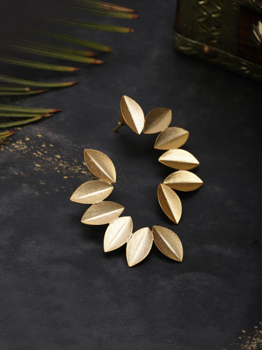 Gold Plated Leaf Cuffs