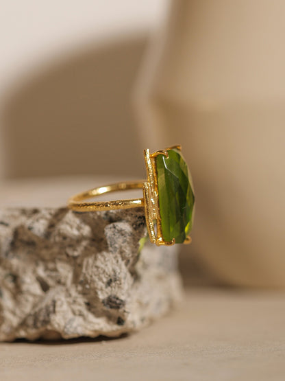 Baguette Peridot Ring