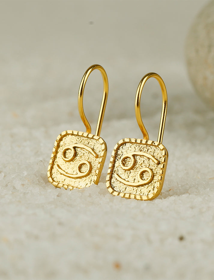 Gold Plated Cancer Earrings