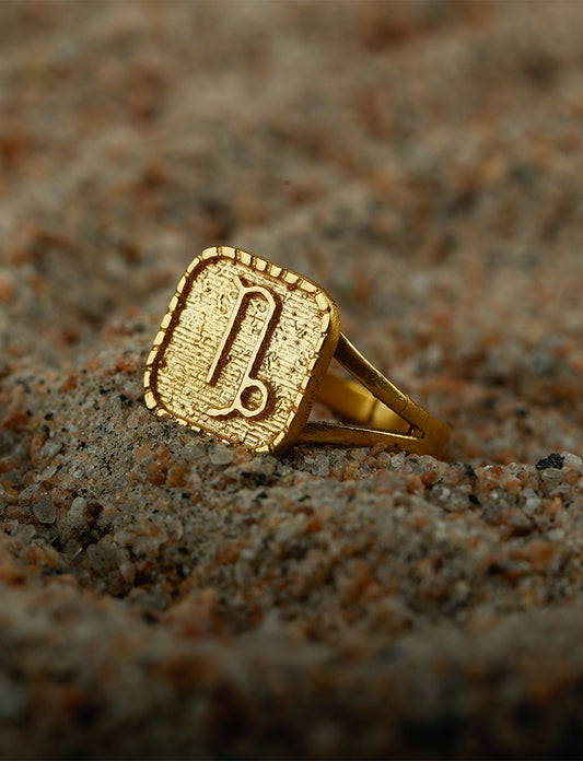 Gold Plated Capricorn Signet Ring