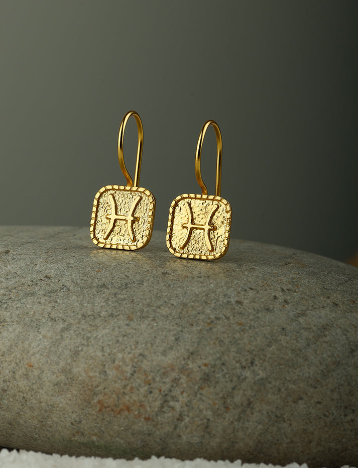 Gold Plated Pisces Earrings