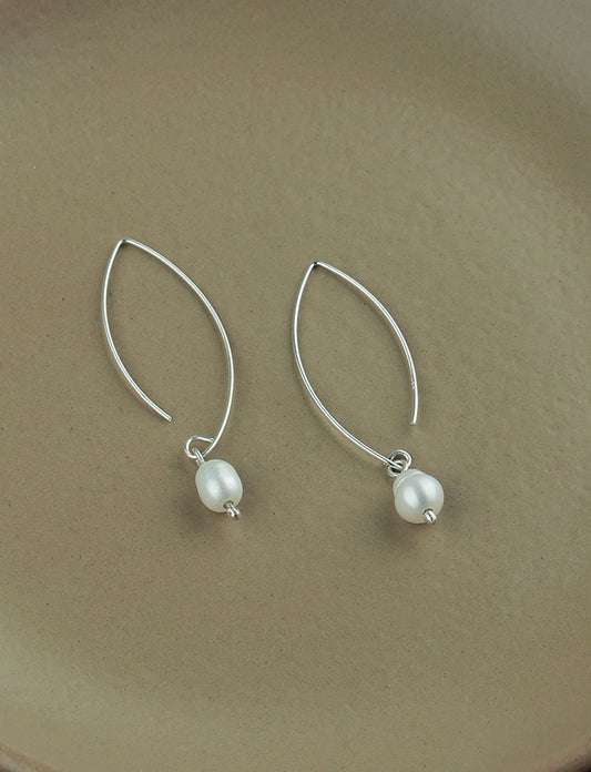 92.5 Silver Pearl Drop Earrings