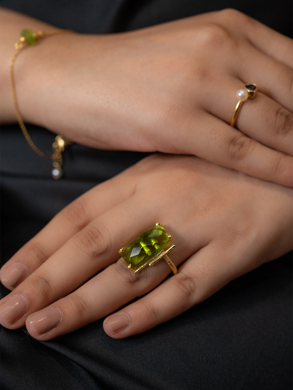 Baguette Peridot Ring