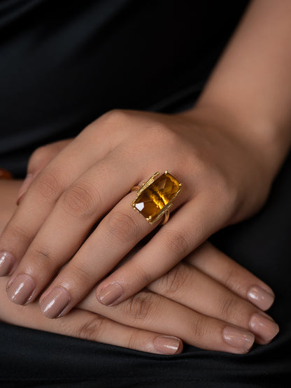 Baguette Citrine Ring