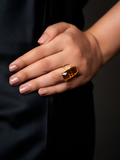 Baguette Citrine Ring